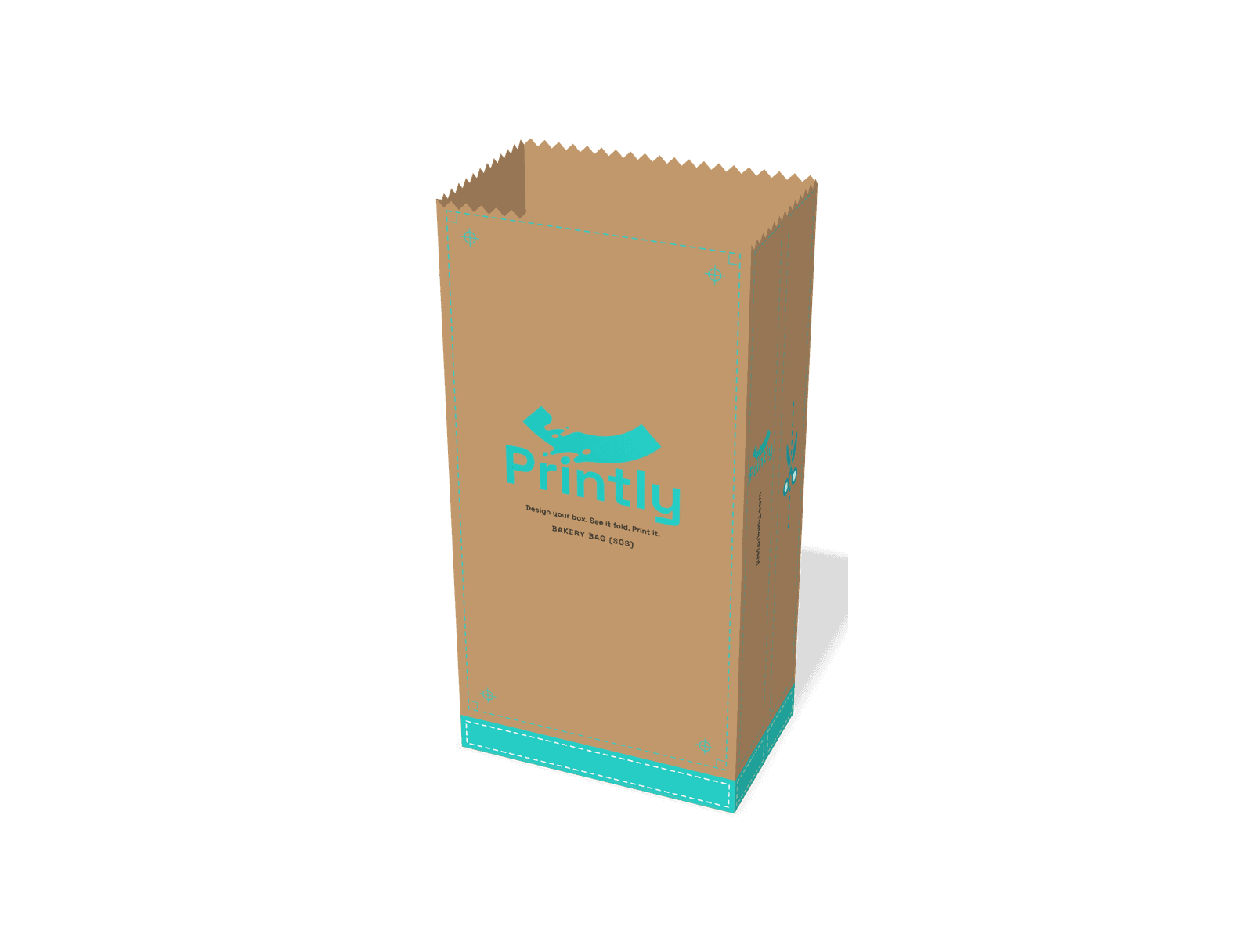Bakery bag (SOS), serrated top, 120 x 75 x 240 mm
