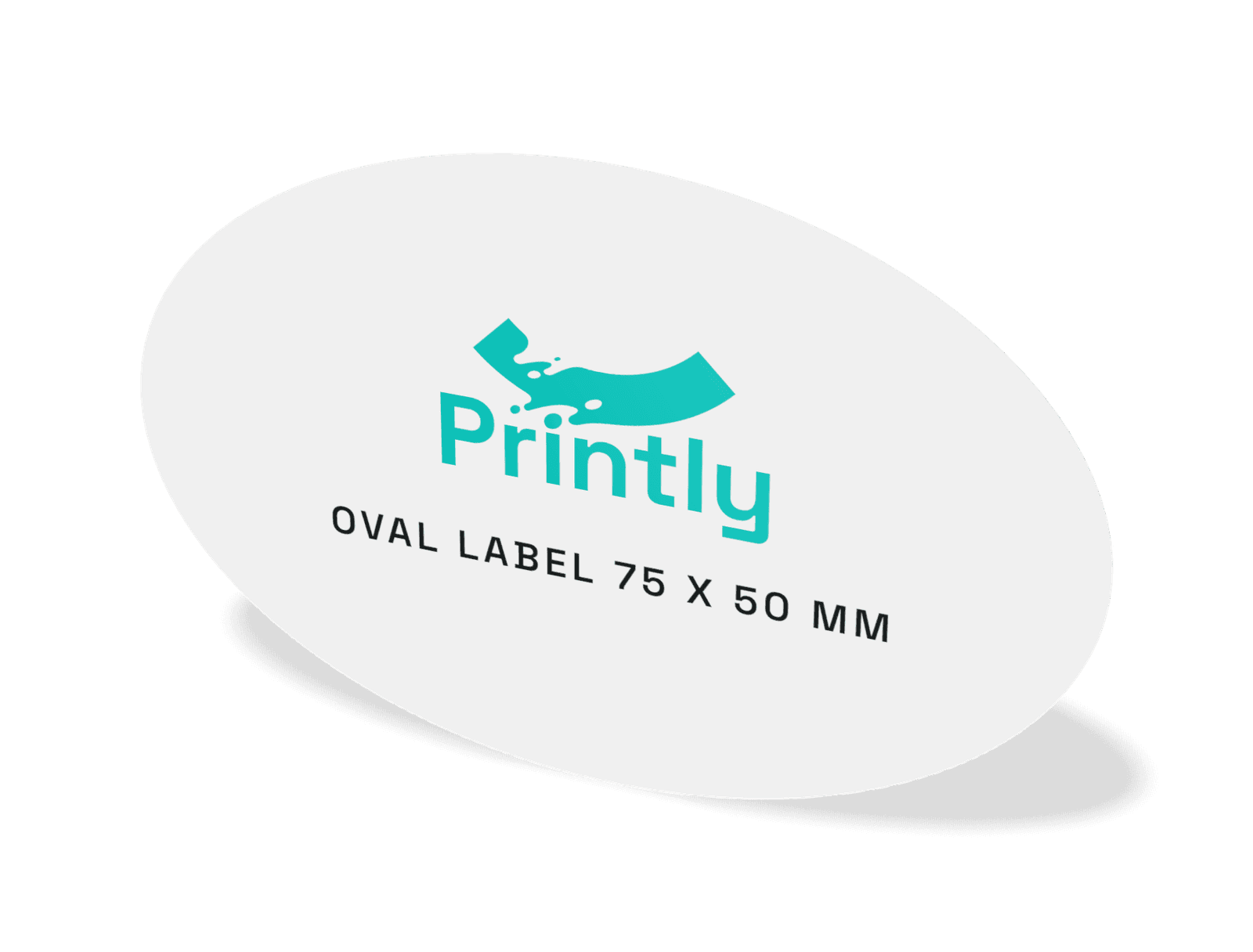 Oval label 75 x 50 mm